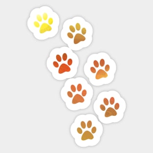 Red Watercolour Paw Prints Sticker